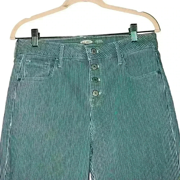 Old Navy Rockstar Sz 12 Super Skinny Mid Rise Pinstripe Button Fly Jeans - Picture 6 of 12